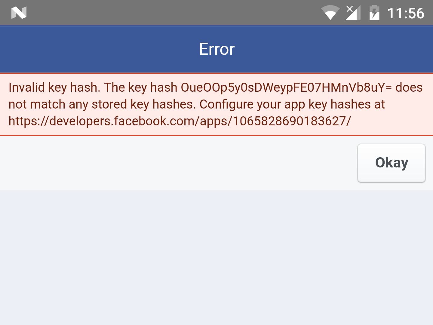 Error Invalid key hash